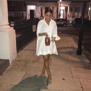 SLNGHR Oversized White Shirt Dress